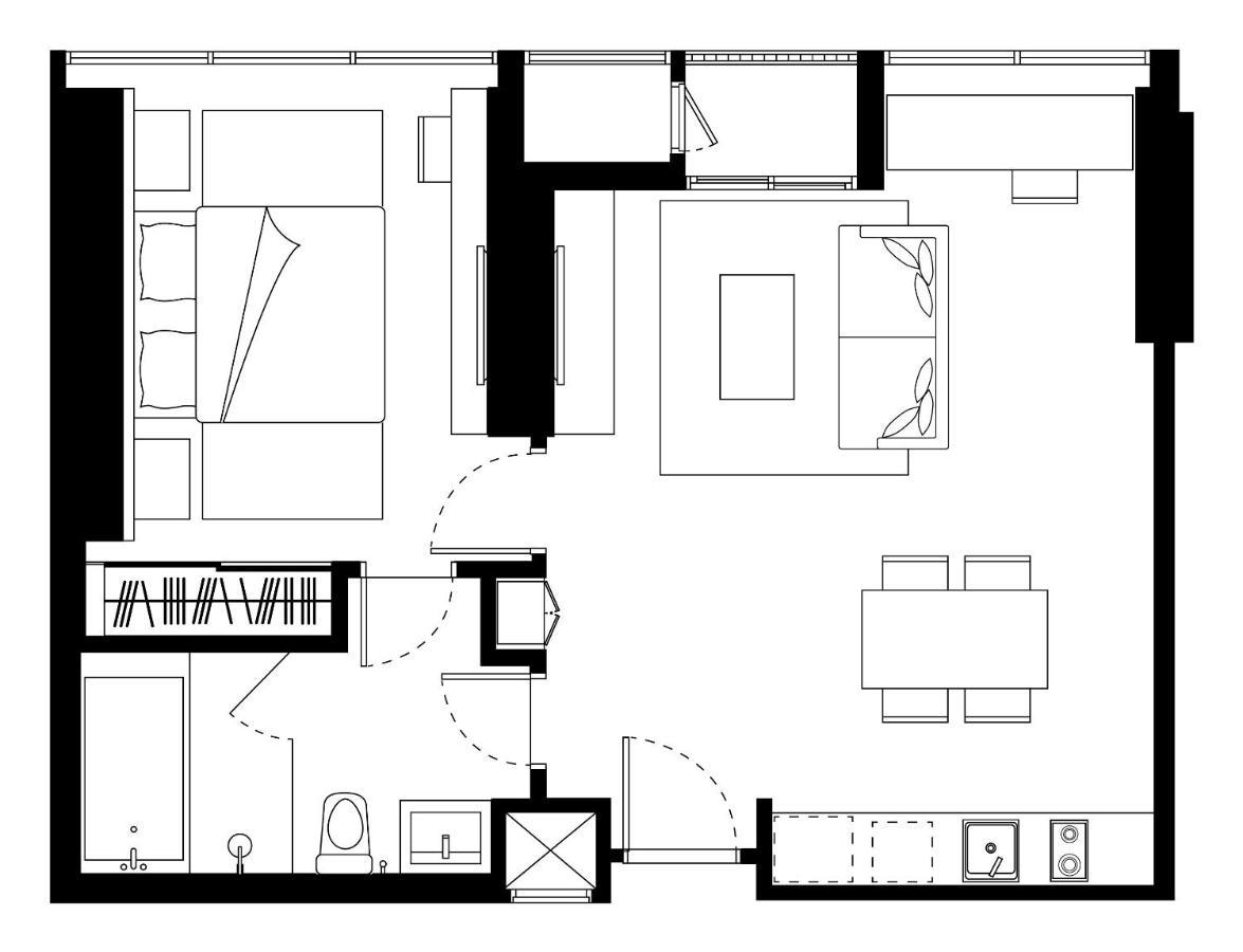 Somerset Rama 9 Bangkok Exteriör bild A floor plan of a typical apartment