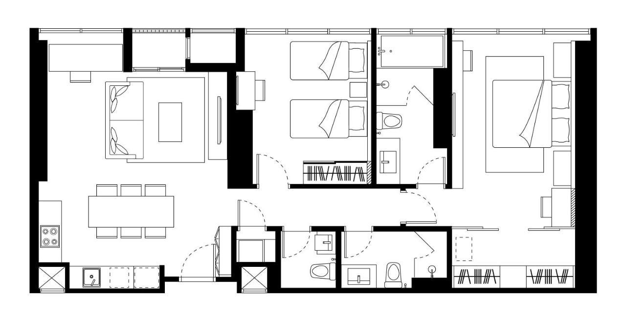 Somerset Rama 9 Bangkok Exteriör bild A floor plan of a typical apartment